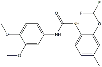 1-[2-(difluoromethoxy)-4-methylphenyl]-3-(3,4-dimethoxyphenyl)urea Struktur