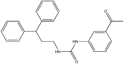 1-(3-acetylphenyl)-3-(3,3-diphenylpropyl)urea Struktur