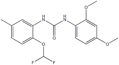 1-[2-(difluoromethoxy)-5-methylphenyl]-3-(2,4-dimethoxyphenyl)urea Struktur