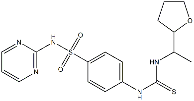 1-[1-(oxolan-2-yl)ethyl]-3-[4-(pyrimidin-2-ylsulfamoyl)phenyl]thiourea Struktur