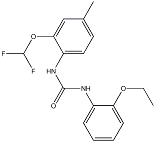 1-[2-(difluoromethoxy)-4-methylphenyl]-3-(2-ethoxyphenyl)urea Struktur