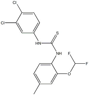 1-(3,4-dichlorophenyl)-3-[2-(difluoromethoxy)-4-methylphenyl]thiourea Struktur