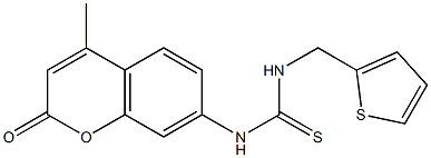 1-(4-methyl-2-oxochromen-7-yl)-3-(thiophen-2-ylmethyl)thiourea Struktur