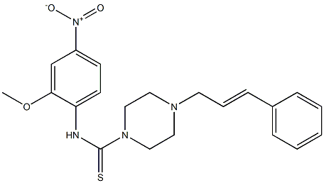 N-(2-methoxy-4-nitrophenyl)-4-[(E)-3-phenylprop-2-enyl]piperazine-1-carbothioamide Structure