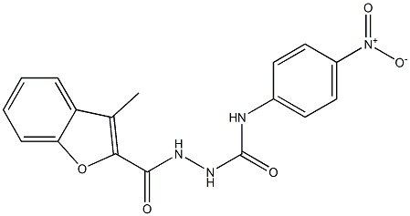 1-[(3-methyl-1-benzofuran-2-carbonyl)amino]-3-(4-nitrophenyl)urea Struktur