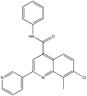 7-chloro-8-methyl-N-phenyl-2-pyridin-3-ylquinoline-4-carboxamide Struktur