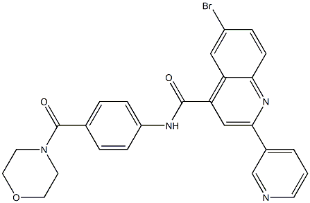 6-bromo-N-[4-(morpholine-4-carbonyl)phenyl]-2-pyridin-3-ylquinoline-4-carboxamide Struktur