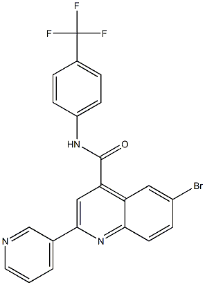 6-bromo-2-pyridin-3-yl-N-[4-(trifluoromethyl)phenyl]quinoline-4-carboxamide Struktur