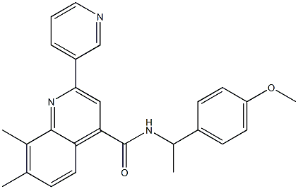 N-[1-(4-methoxyphenyl)ethyl]-7,8-dimethyl-2-pyridin-3-ylquinoline-4-carboxamide Struktur