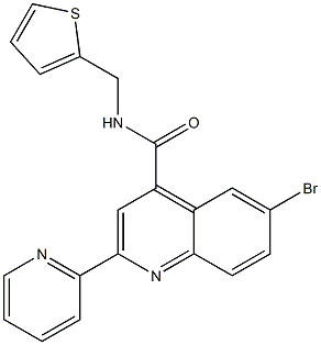 6-bromo-2-pyridin-2-yl-N-(thiophen-2-ylmethyl)quinoline-4-carboxamide Struktur