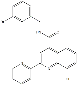 N-[(3-bromophenyl)methyl]-8-chloro-2-pyridin-2-ylquinoline-4-carboxamide Struktur