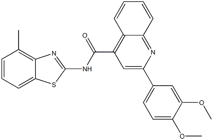 2-(3,4-dimethoxyphenyl)-N-(4-methyl-1,3-benzothiazol-2-yl)quinoline-4-carboxamide Struktur