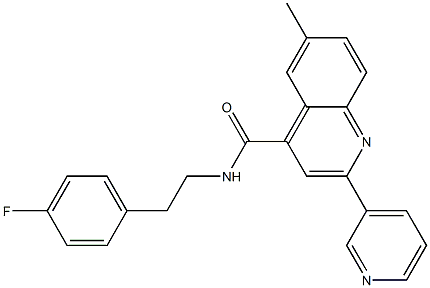 N-[2-(4-fluorophenyl)ethyl]-6-methyl-2-pyridin-3-ylquinoline-4-carboxamide Struktur