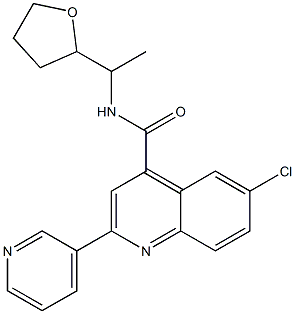 6-chloro-N-[1-(oxolan-2-yl)ethyl]-2-pyridin-3-ylquinoline-4-carboxamide Struktur