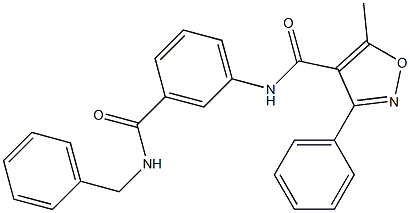 N-[3-(benzylcarbamoyl)phenyl]-5-methyl-3-phenyl-1,2-oxazole-4-carboxamide Struktur