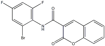 N-(2-bromo-4,6-difluorophenyl)-2-oxochromene-3-carboxamide Struktur