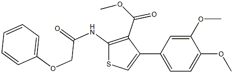 methyl 4-(3,4-dimethoxyphenyl)-2-[(2-phenoxyacetyl)amino]thiophene-3-carboxylate Struktur