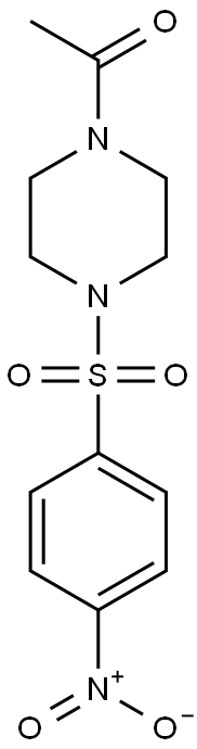 1-[4-(4-nitrophenyl)sulfonylpiperazin-1-yl]ethanone Struktur