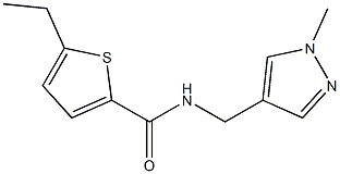 5-ethyl-N-[(1-methylpyrazol-4-yl)methyl]thiophene-2-carboxamide Struktur