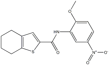 N-(2-methoxy-5-nitrophenyl)-4,5,6,7-tetrahydro-1-benzothiophene-2-carboxamide Struktur