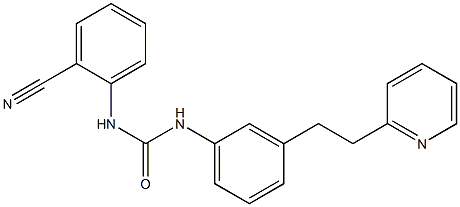 1-(2-cyanophenyl)-3-[3-(2-pyridin-2-ylethyl)phenyl]urea Struktur