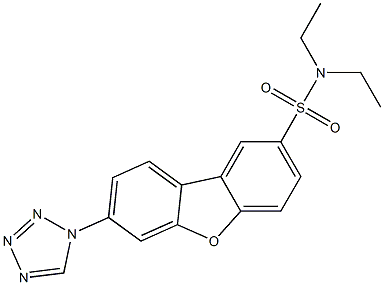 N,N-diethyl-7-(tetrazol-1-yl)dibenzofuran-2-sulfonamide Struktur