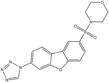 4-[7-(tetrazol-1-yl)dibenzofuran-2-yl]sulfonylmorpholine Struktur