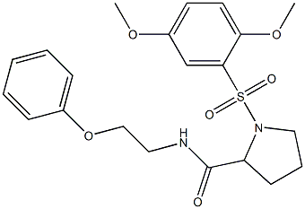 1-(2,5-dimethoxyphenyl)sulfonyl-N-(2-phenoxyethyl)pyrrolidine-2-carboxamide Struktur