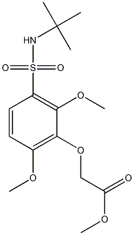 methyl 2-[3-(tert-butylsulfamoyl)-2,6-dimethoxyphenoxy]acetate Struktur