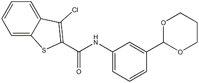 3-chloro-N-[3-(1,3-dioxan-2-yl)phenyl]-1-benzothiophene-2-carboxamide Struktur