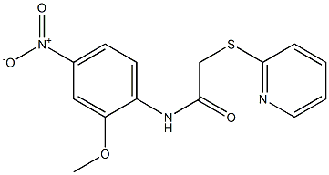 N-(2-methoxy-4-nitrophenyl)-2-pyridin-2-ylsulfanylacetamide Struktur