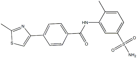 N-(2-methyl-5-sulfamoylphenyl)-4-(2-methyl-1,3-thiazol-4-yl)benzamide Struktur