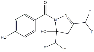 [3,5-bis(difluoromethyl)-5-hydroxy-4H-pyrazol-1-yl]-(4-hydroxyphenyl)methanone Struktur