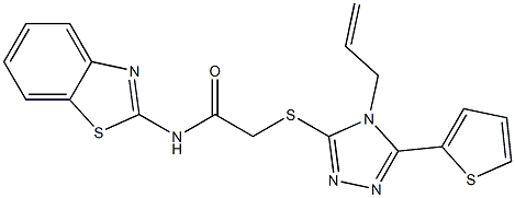 N-(1,3-benzothiazol-2-yl)-2-[(4-prop-2-enyl-5-thiophen-2-yl-1,2,4-triazol-3-yl)sulfanyl]acetamide Struktur