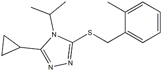 3-cyclopropyl-5-[(2-methylphenyl)methylsulfanyl]-4-propan-2-yl-1,2,4-triazole Struktur