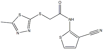 N-(3-cyanothiophen-2-yl)-2-[(5-methyl-1,3,4-thiadiazol-2-yl)sulfanyl]acetamide Struktur