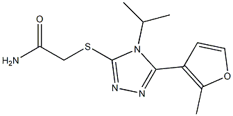 2-[[5-(2-methylfuran-3-yl)-4-propan-2-yl-1,2,4-triazol-3-yl]sulfanyl]acetamide Struktur