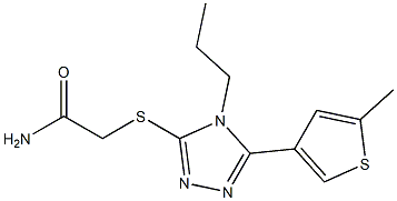 2-[[5-(5-methylthiophen-3-yl)-4-propyl-1,2,4-triazol-3-yl]sulfanyl]acetamide Struktur