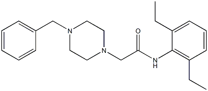 2-(4-benzylpiperazin-1-yl)-N-(2,6-diethylphenyl)acetamide Struktur