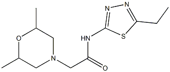 2-(2,6-dimethylmorpholin-4-yl)-N-(5-ethyl-1,3,4-thiadiazol-2-yl)acetamide Struktur