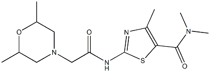 2-[[2-(2,6-dimethylmorpholin-4-yl)acetyl]amino]-N,N,4-trimethyl-1,3-thiazole-5-carboxamide Structure