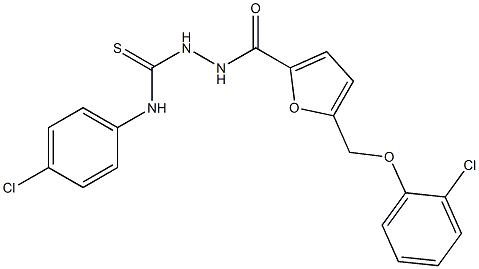 1-[[5-[(2-chlorophenoxy)methyl]furan-2-carbonyl]amino]-3-(4-chlorophenyl)thiourea Struktur