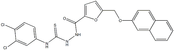 1-(3,4-dichlorophenyl)-3-[[5-(naphthalen-2-yloxymethyl)furan-2-carbonyl]amino]thiourea Struktur