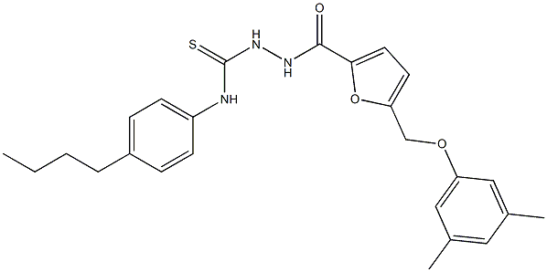 1-(4-butylphenyl)-3-[[5-[(3,5-dimethylphenoxy)methyl]furan-2-carbonyl]amino]thiourea Struktur