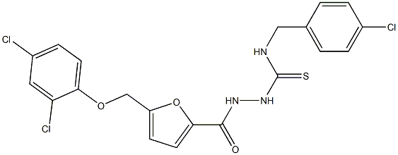 1-[(4-chlorophenyl)methyl]-3-[[5-[(2,4-dichlorophenoxy)methyl]furan-2-carbonyl]amino]thiourea Struktur