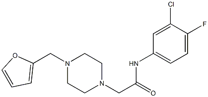 N-(3-chloro-4-fluorophenyl)-2-[4-(furan-2-ylmethyl)piperazin-1-yl]acetamide Struktur