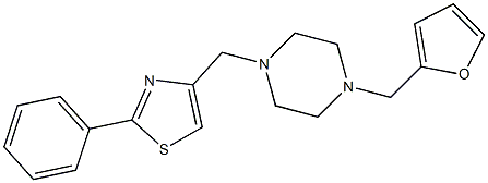 4-[[4-(furan-2-ylmethyl)piperazin-1-yl]methyl]-2-phenyl-1,3-thiazole Struktur