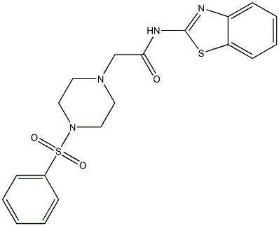 2-[4-(benzenesulfonyl)piperazin-1-yl]-N-(1,3-benzothiazol-2-yl)acetamide Struktur