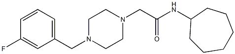 N-cycloheptyl-2-[4-[(3-fluorophenyl)methyl]piperazin-1-yl]acetamide Struktur