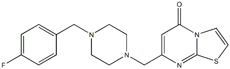 7-[[4-[(4-fluorophenyl)methyl]piperazin-1-yl]methyl]-[1,3]thiazolo[3,2-a]pyrimidin-5-one Struktur